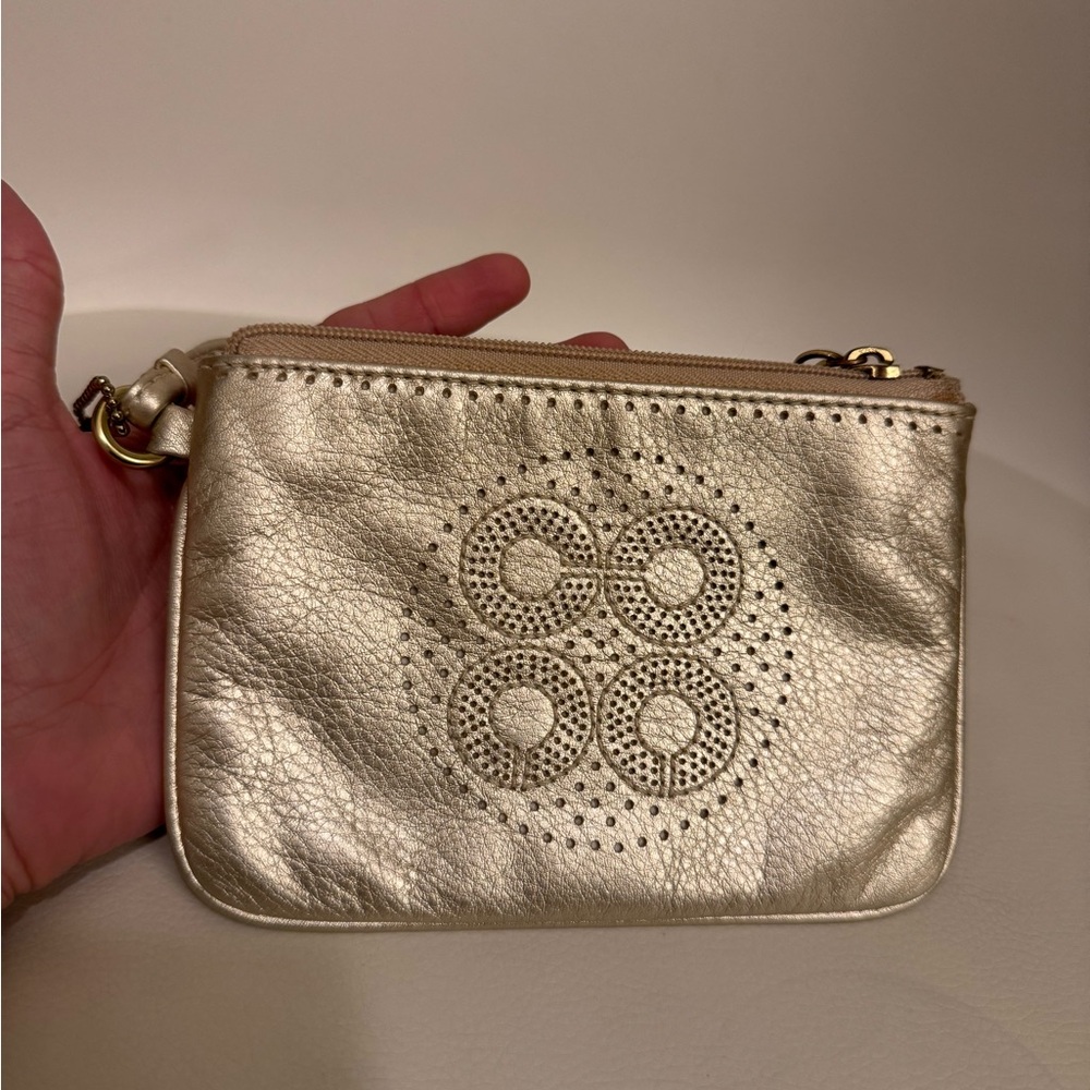 Coach Metallic Gold Wristlet - image 1